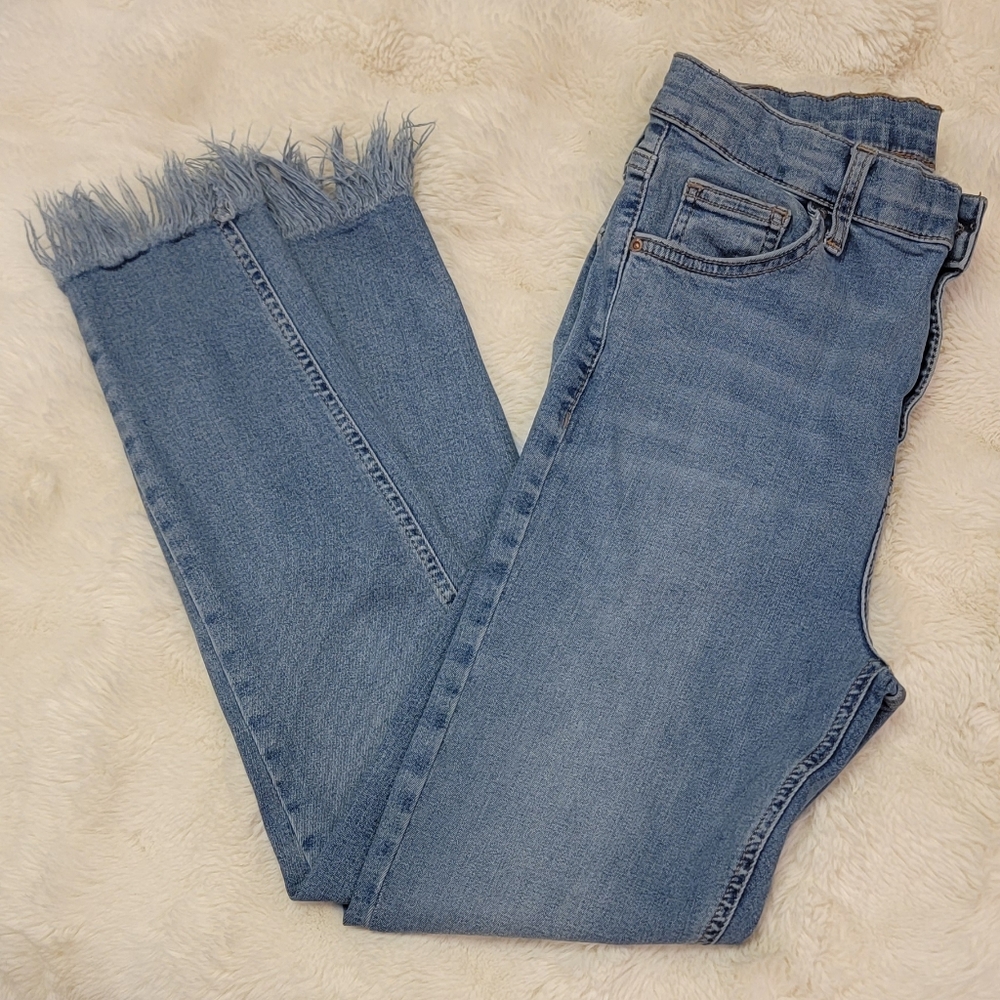 TOPSHOP Fringe Ankle Jeans